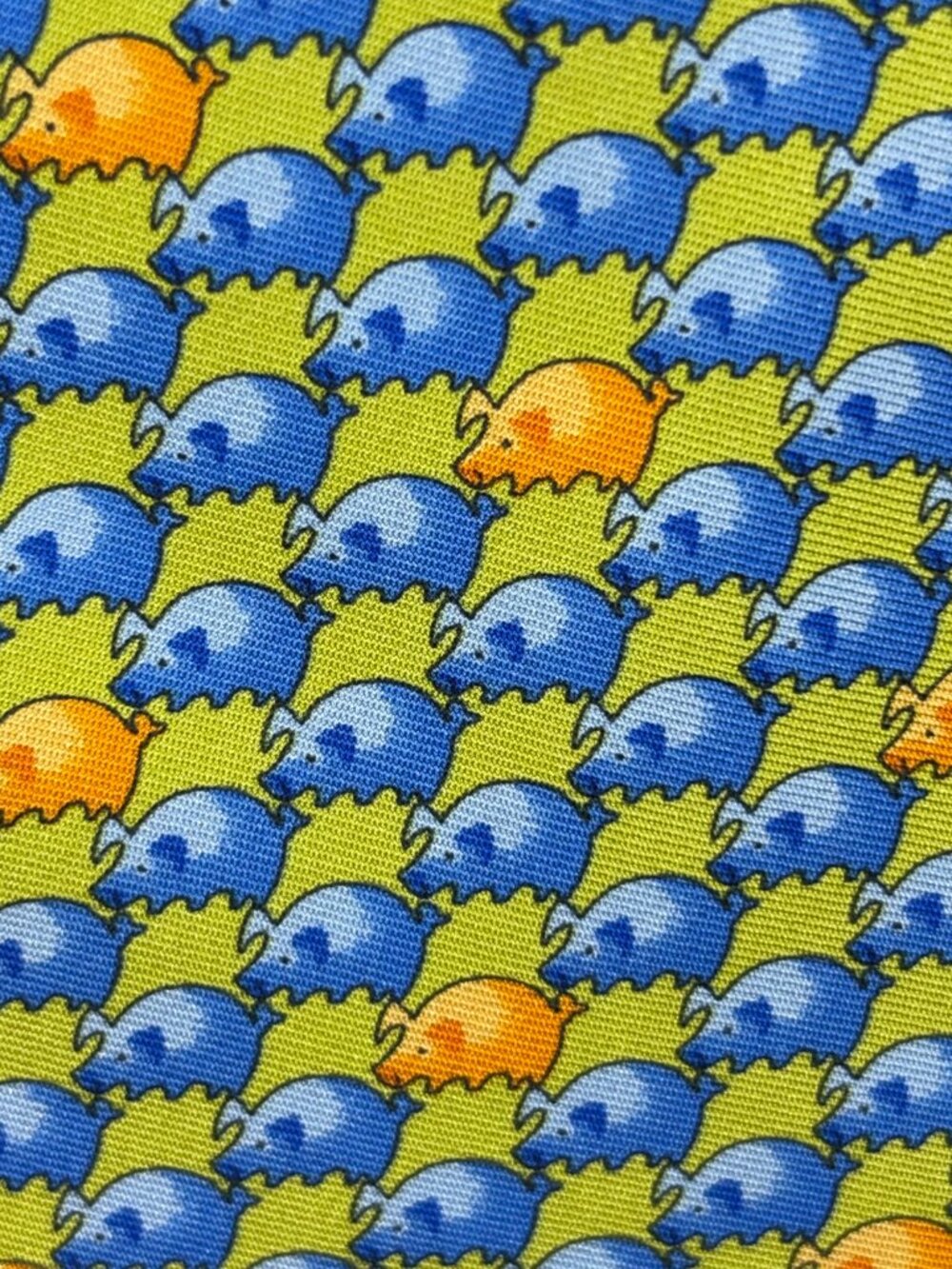 Holland & Sherry Silk Pig Novelty Print Tie Handmade USA - Picture 4 of 7
